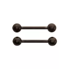 Black Titanium Internally Threaded Nipple Barbells - 14 Gauge at Spencer's