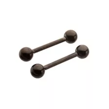Black Titanium Internally Threaded Nipple Barbells - 14 Gauge at Spencer's