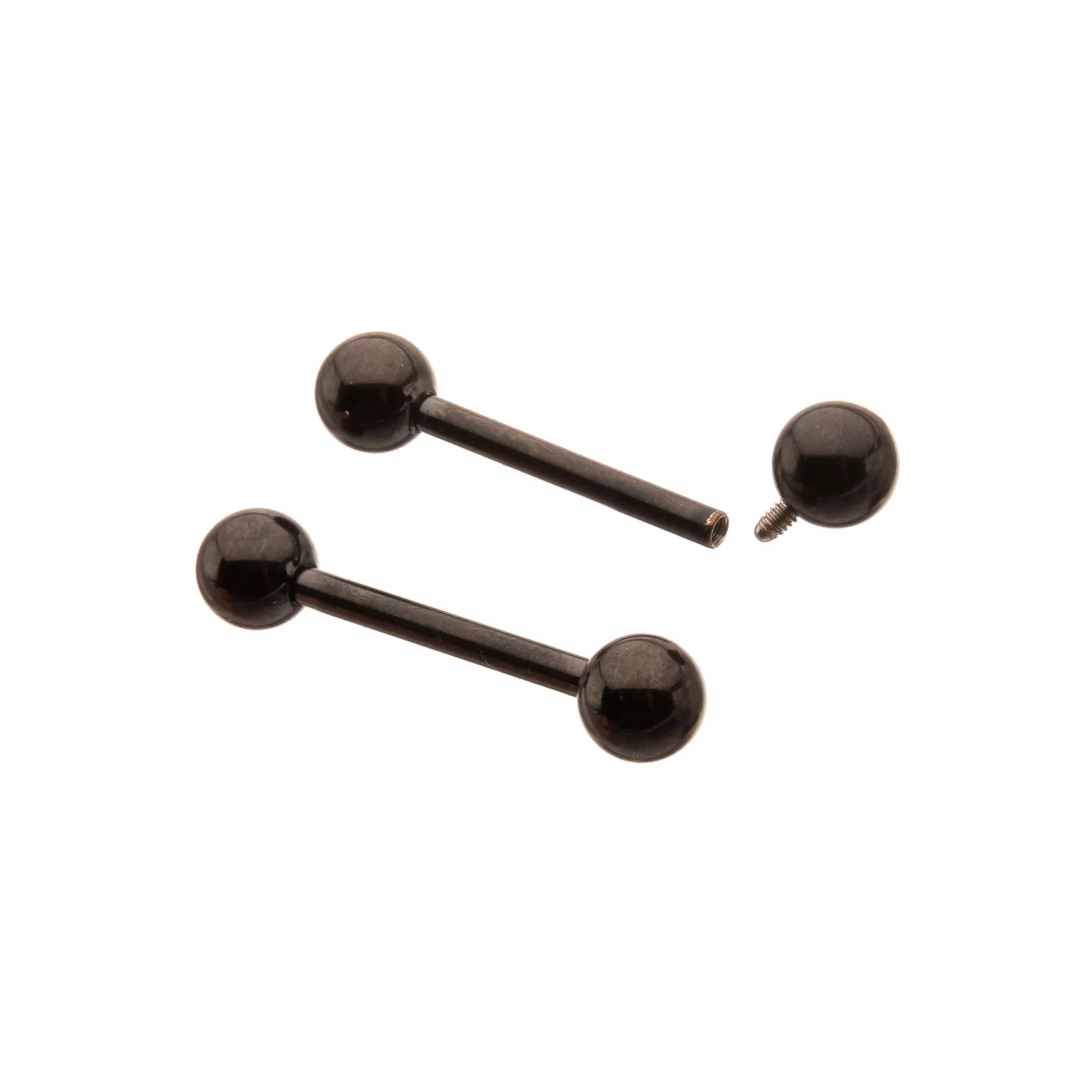 Black Basic Titanium Nipple Barbells - 14 Gauge at Spencer's