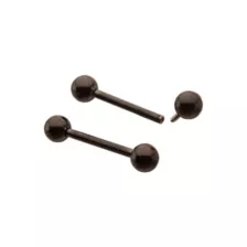 Black Titanium Internally Threaded Nipple Barbells - 14 Gauge at Spencer's