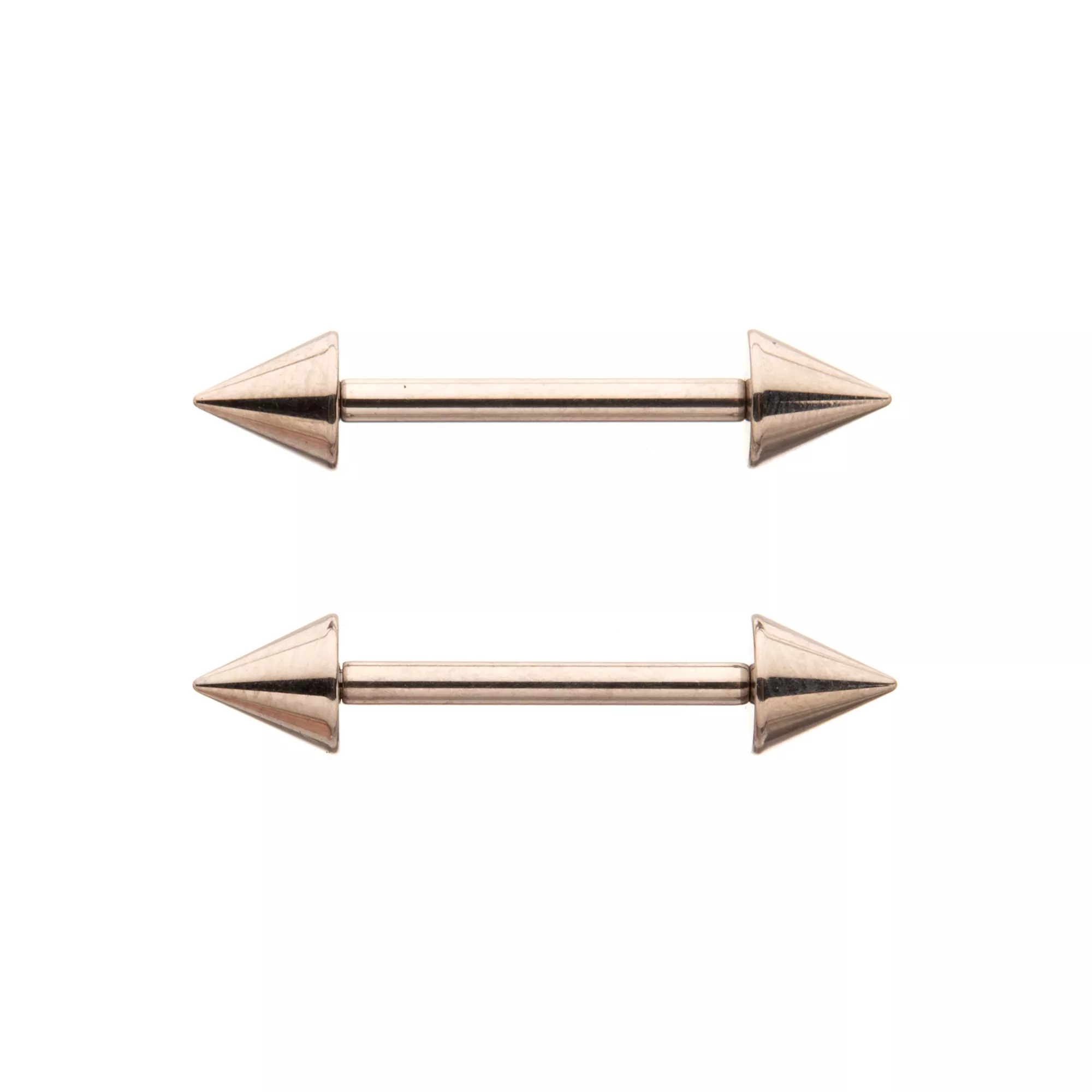 Basic Spiked Titanium Nipple Barbells - 14 Gauge at Spencer's