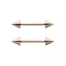 Silvertone Spiked Internally Threaded Nipple Barbells - 14 Gauge at Spencer's