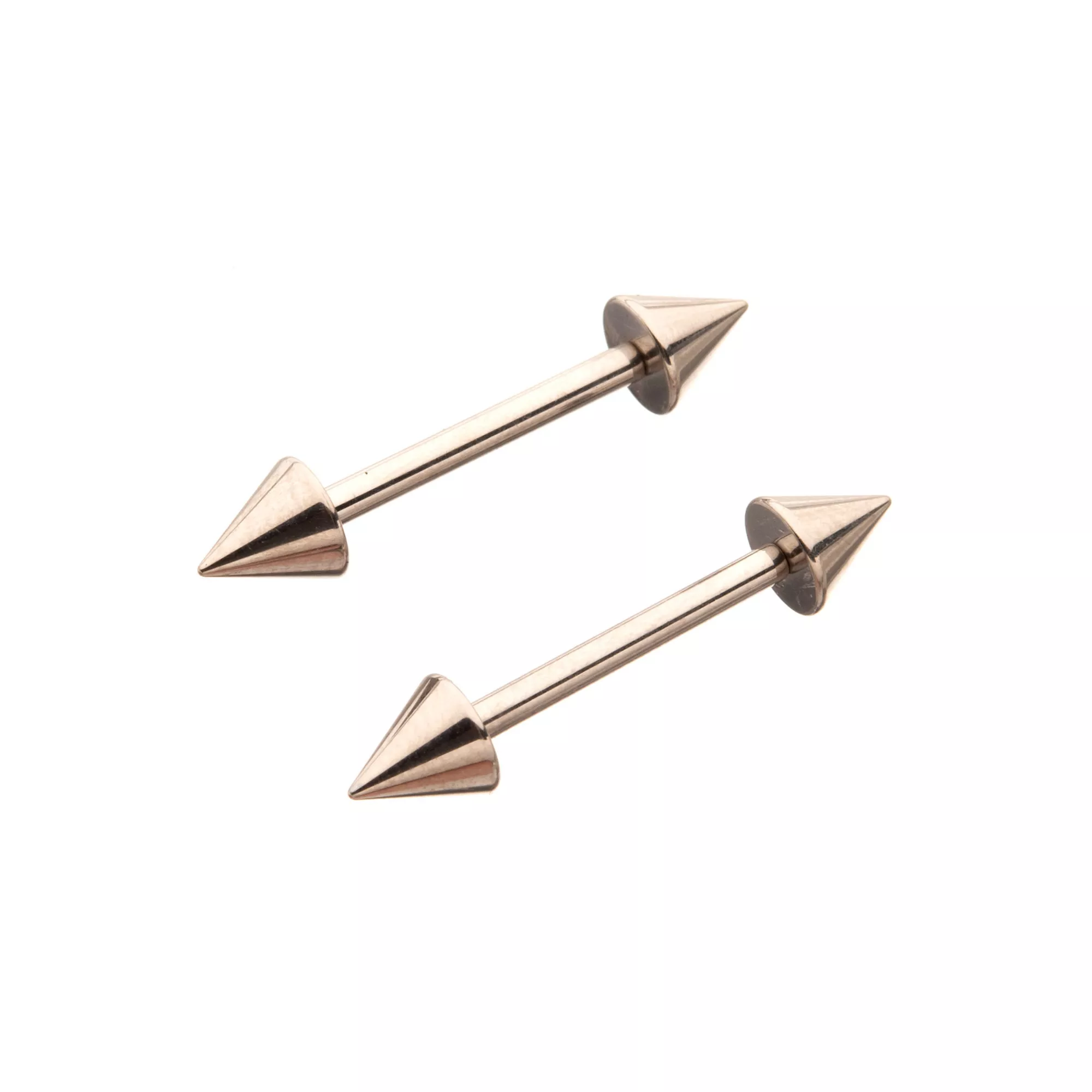 Basic Spiked Titanium Nipple Barbells - 14 Gauge at Spencer's