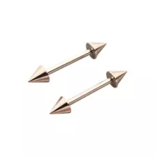 Silvertone Spiked Internally Threaded Nipple Barbells - 14 Gauge at Spencer's