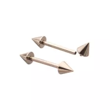 Silvertone Spiked Internally Threaded Nipple Barbells - 14 Gauge at Spencer's
