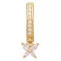 Gold Titanium CZ Dangle Hinge Hoop Belly Ring - 14 Gauge at Spencer's