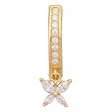 Gold Titanium CZ Dangle Hinge Hoop Belly Ring - 14 Gauge at Spencer's