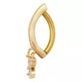 Gold Titanium CZ Dangle Hinge Hoop Belly Ring - 14 Gauge at Spencer's