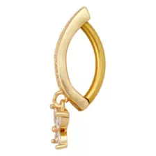 Gold Titanium CZ Dangle Hinge Hoop Belly Ring - 14 Gauge at Spencer's