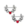 Titanium Serpentine Heart Nipple Half Shields - 14 Gauge at Spencer's