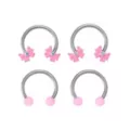 Multi-Pack Coquette Pink Bows Horseshoe Rings 4 Pack - 16 Gauge at Spencer's
