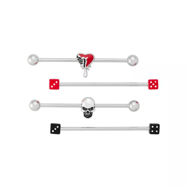 Multi-Pack Chance at Death Industrial Barbells 3 Pack - 14 Gauge