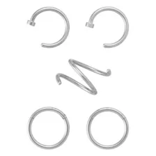 Multi-Pack Silvertone Noserings 6 Pack - 18 Gauge at Spencer's