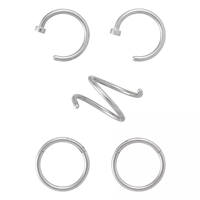 Multi-Pack Silvertone Noserings 6 Pack - 18 Gauge at Spencer's