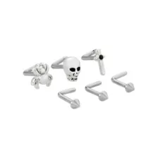 Multi-Pack Spider Skull Knife L-Bend Nose Rings 6 Pack - 18 Gauge at Spencer's