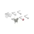Multi-Pack CZ Pink Butterfly L-Bend Nose Rings 6 Pack - 20 Gauge at Spencer's