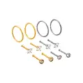 Multi-Pack Titanium Silvertone and Goldtone Nose Hoops and Nose Pins 12 Pack - 20 Gauge at Spencer's