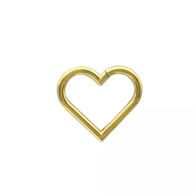 Goldtone Heart Hinged Hoop - 16 Gauge