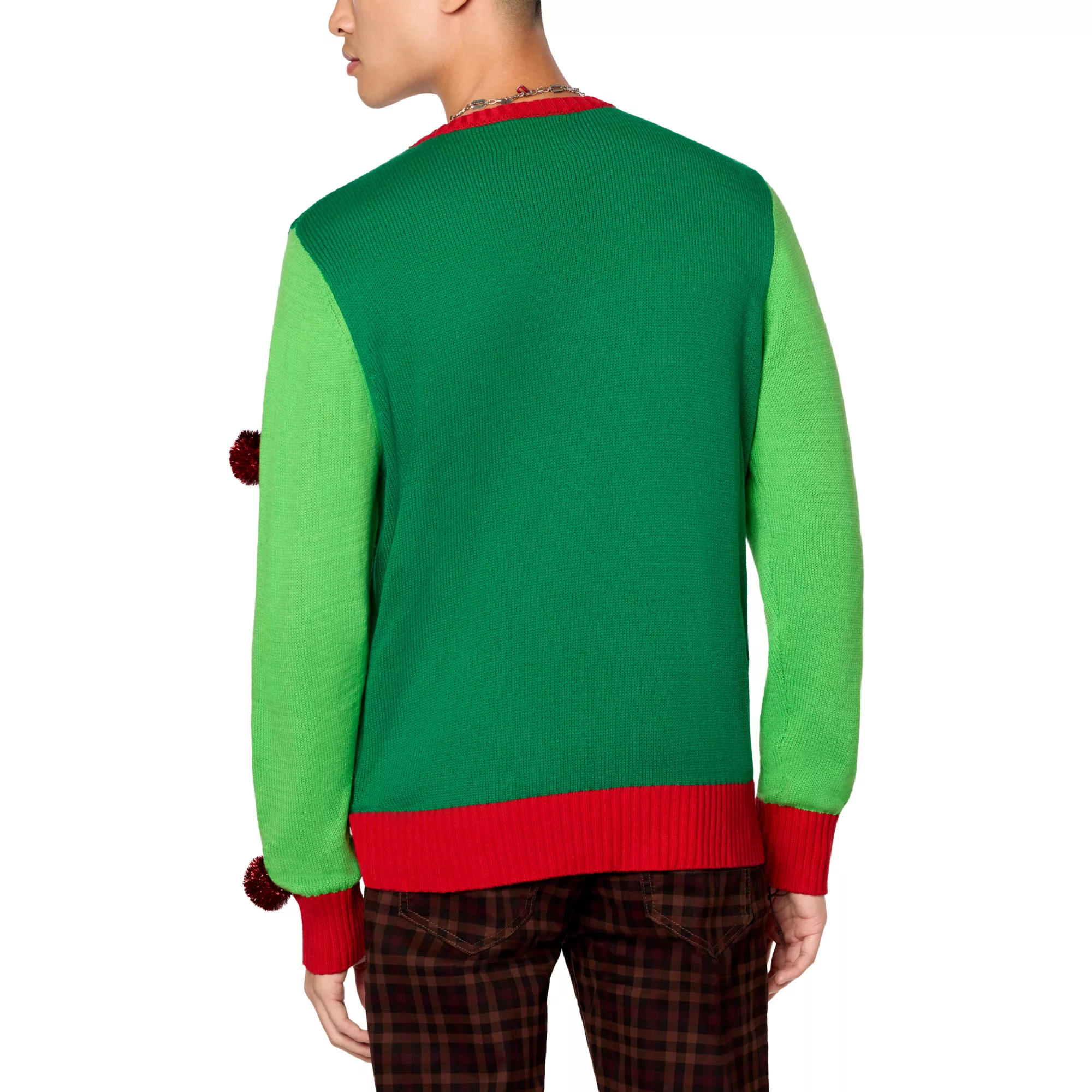 Light-Up Elf Spaghetti Christmas Sweater