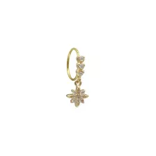 CZ Goldtone Dangle Star Hoop Nose Ring - 20 Gauge at Spencer's