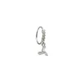 CZ Silvertone Dangle Hoop Nose Ring - 20 Gauge at Spencer's