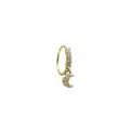 CZ Goldtone Dangle Moon Hoop Nose Ring - 20 Gauge at Spencer's