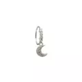 CZ Silvertone Dangle Moon Hoop Nose Ring - 20 Gauge at Spencer's