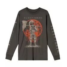 Sleep Token Long Sleeve Charcoal T Shirt at Spencer's