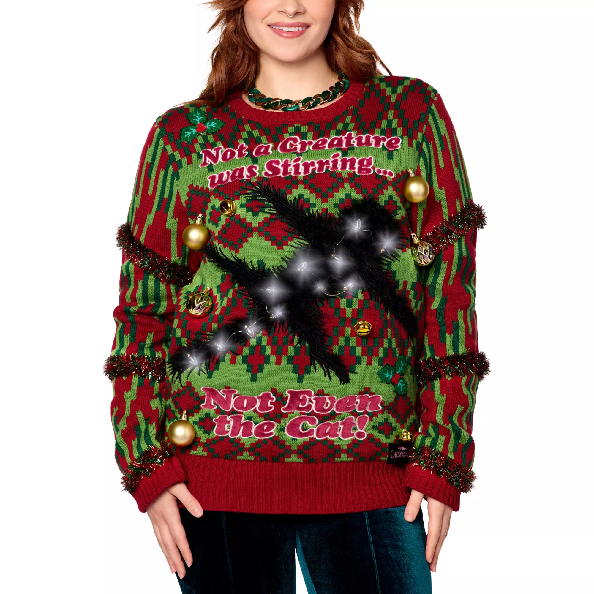 Light-Up National Lampoon's Christmas Vacation Cat Sweater