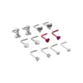Multi-Pack CZ Assorted Heart Pecker L-Bend Nose Rings 12 Pack - 20 Gauge at Spencer's