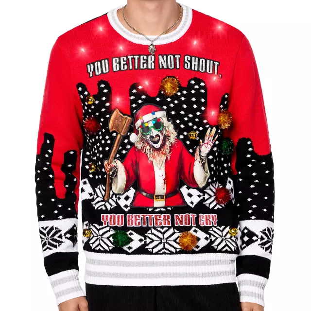 Light-Up Art the Clown Santa Claus Christmas Sweater - Terrifier 3