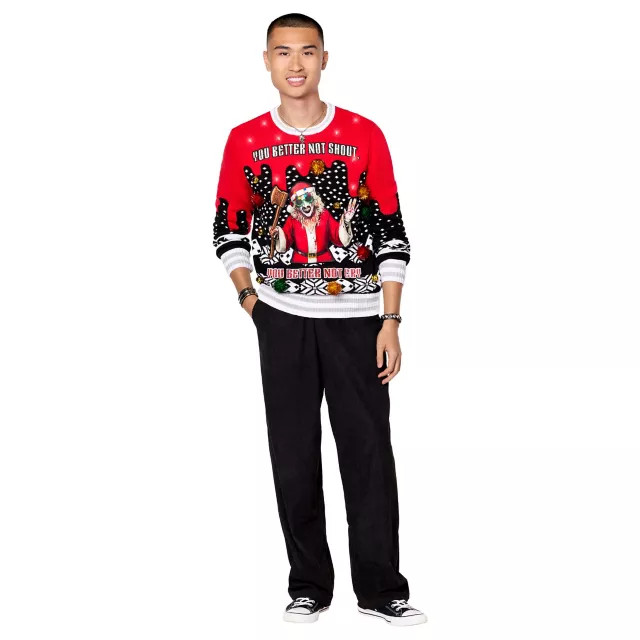 Light-Up Art the Clown Santa Claus Christmas Sweater - Terrifier 3