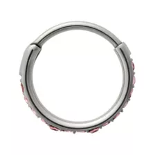 Pink and Silver Titanium CZ Hinged Hoop - 20 Gauge at Spencer's