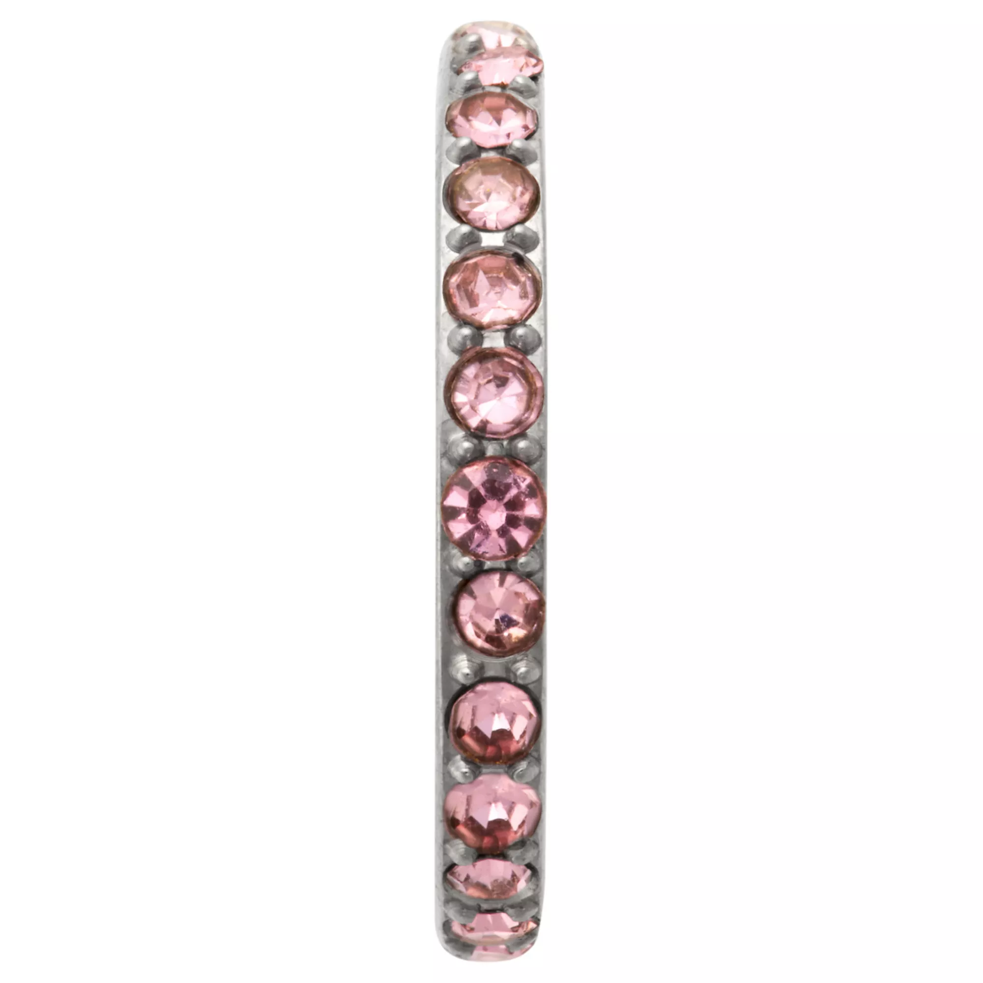 Pink CZ Silver-Plated Titanium Hinged Hoop - 20 Gauge at Spencer's