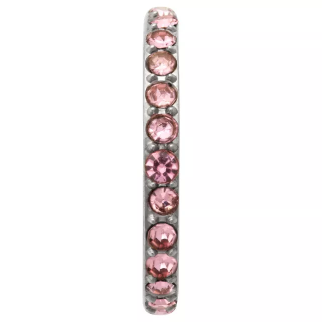 Pink and Silver Titanium CZ Hinged Hoop - 20 Gauge at Spencer's