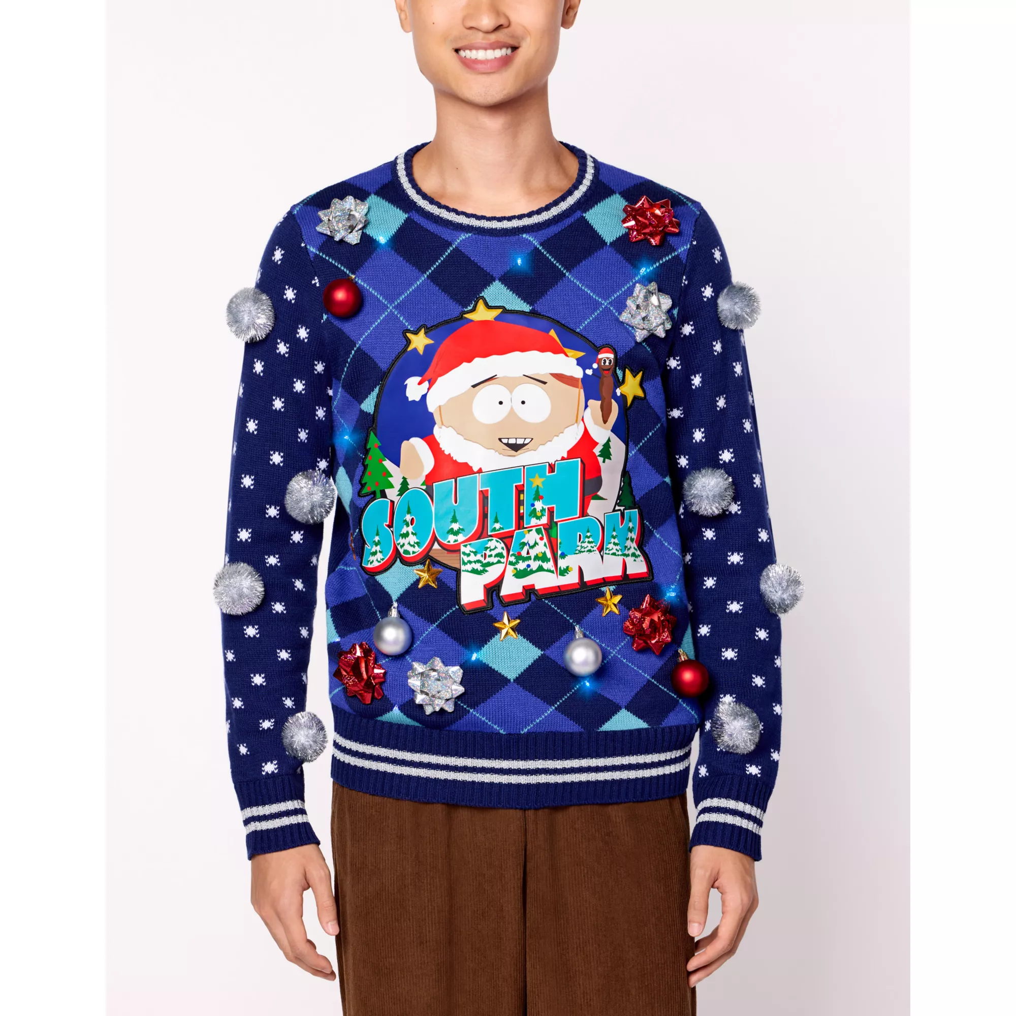 Light-Up South Park Cartman Greeting Card Christmas Sweater