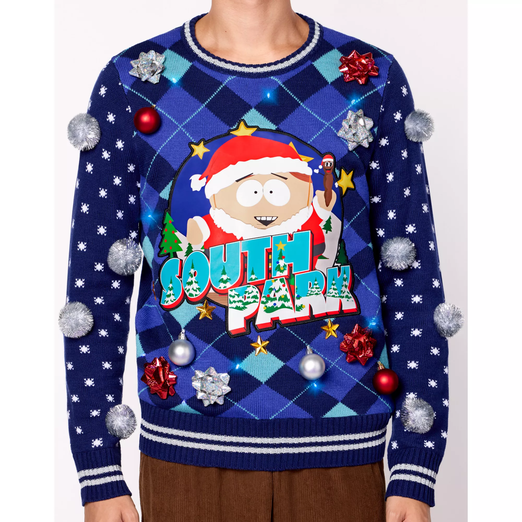 Light-Up South Park Cartman Greeting Card Christmas Sweater