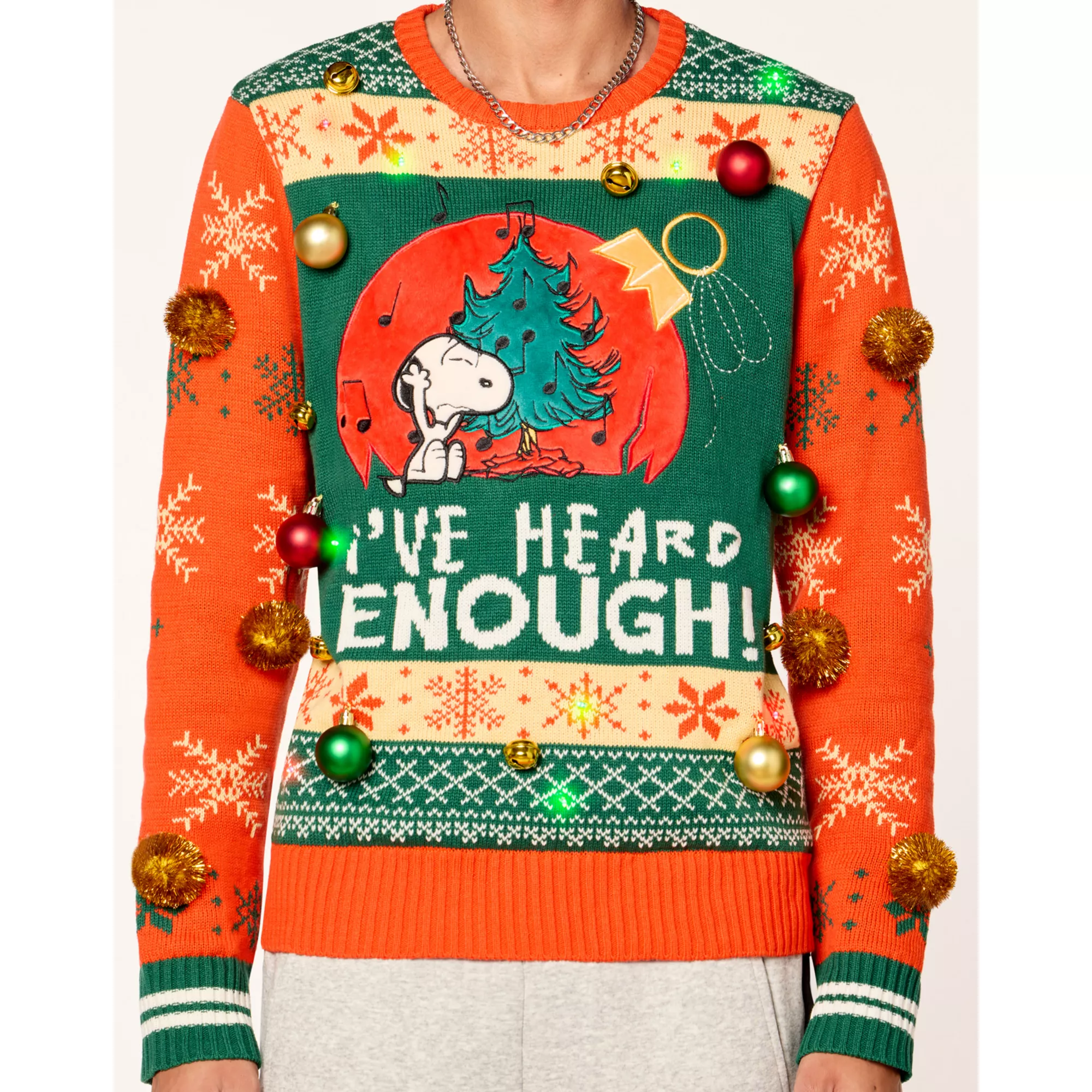 Light-Up Snoopy I've Heard Enough Christmas Sweater - The Peanuts