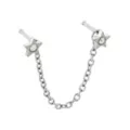 Silver CZ Chained Star Nose Pins - 20 Gauge at Spencer's