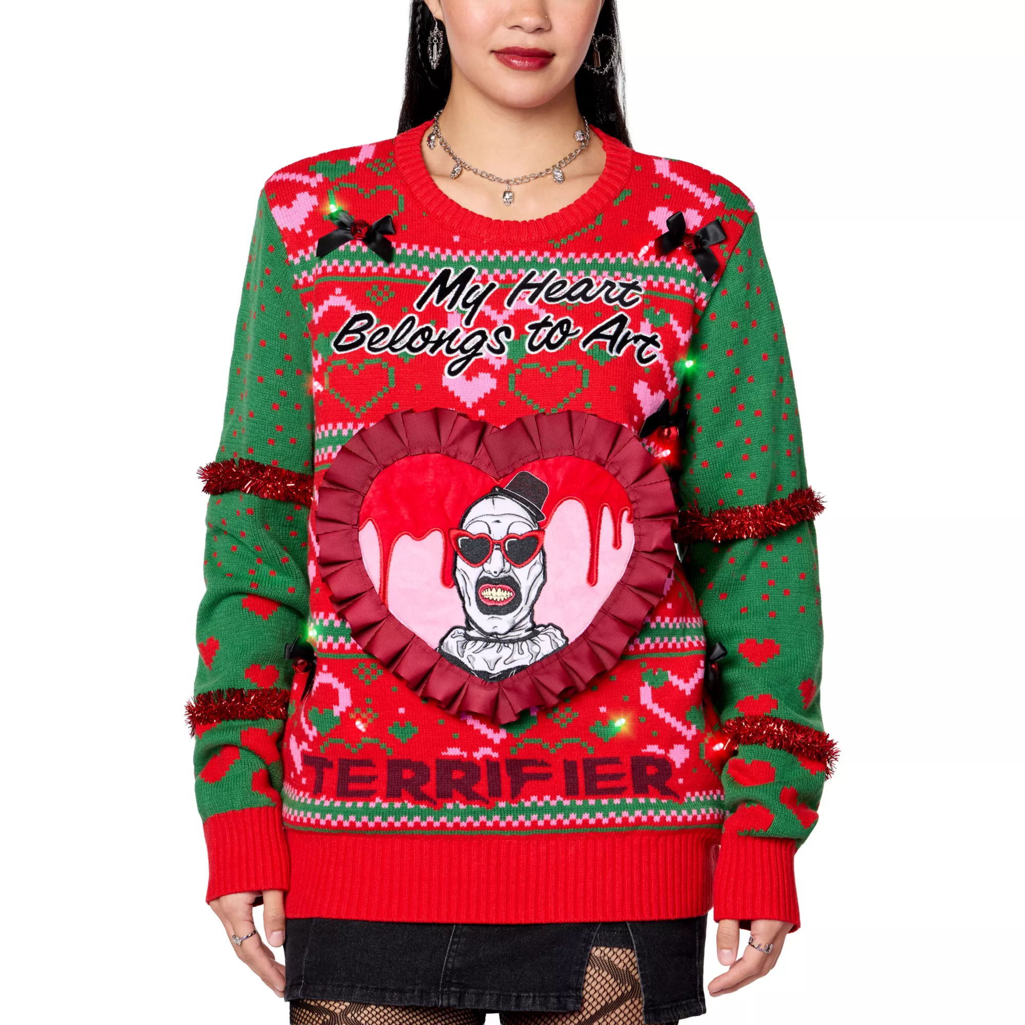 Light-Up My Heart Belongs to Art Christmas Sweater - Terrifier