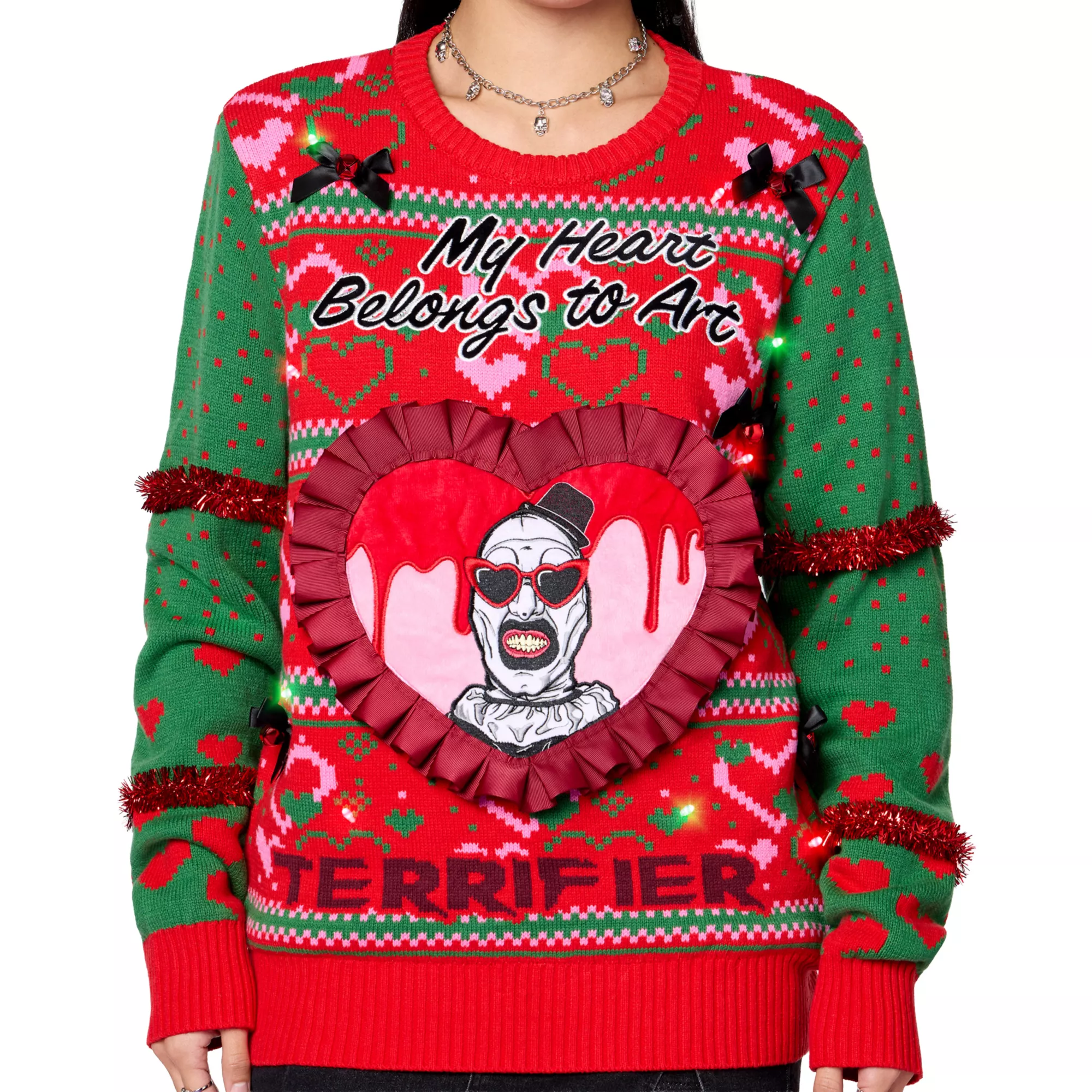 Light-Up My Heart Belongs to Art Christmas Sweater - Terrifier