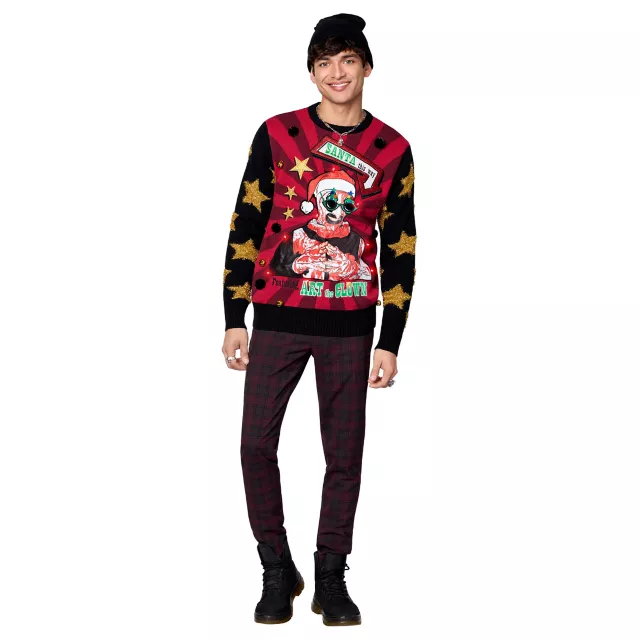Light-Up Terrifier Santa This Way Christmas Sweater