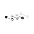 Multi-Pack Black and White Chance at Undying Love Barbells 4 Pack - 14 Gauge at Spencer's