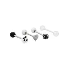 Multi-Pack Black and White Chance at Undying Love Barbells 4 Pack - 14 Gauge at Spencer's