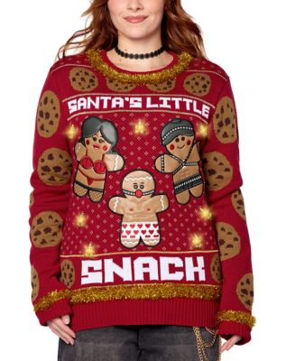 Light-Up Santa's Little Snack Christmas Sweater