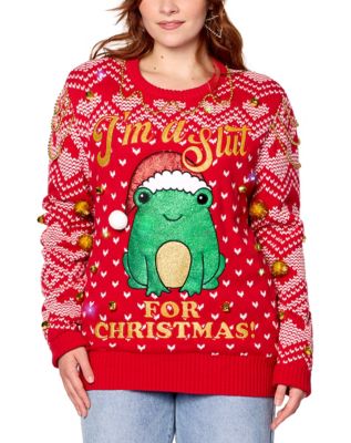 Light-Up Slut for Christmas Frog Christmas Sweater