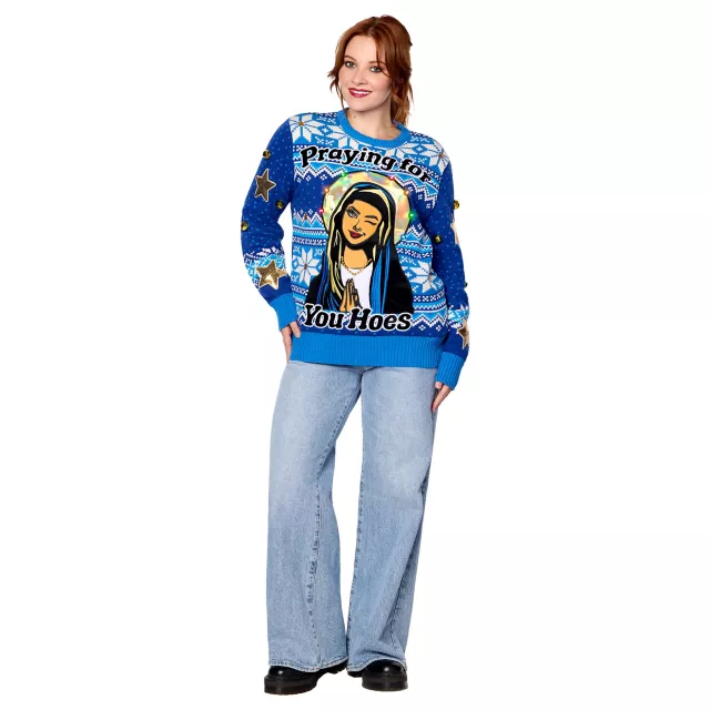 Light-Up Praying for You Hoes Christmas Sweater