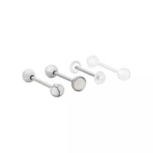 Multi-Pack Marble Pearl-Effect Barbells 4 Pack - 14 Gauge at Spencer's