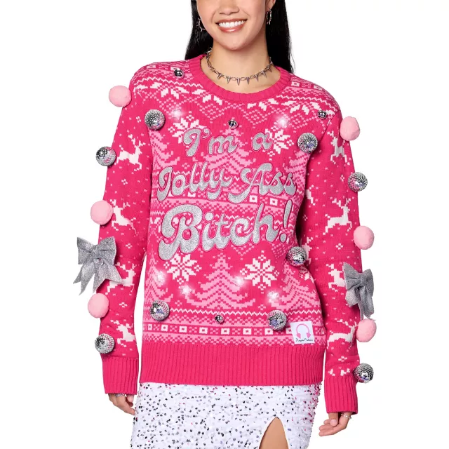 Light-Up I’m a Jolly Ass Bitch Christmas Sweater - Kayla Malecc at Spencer's