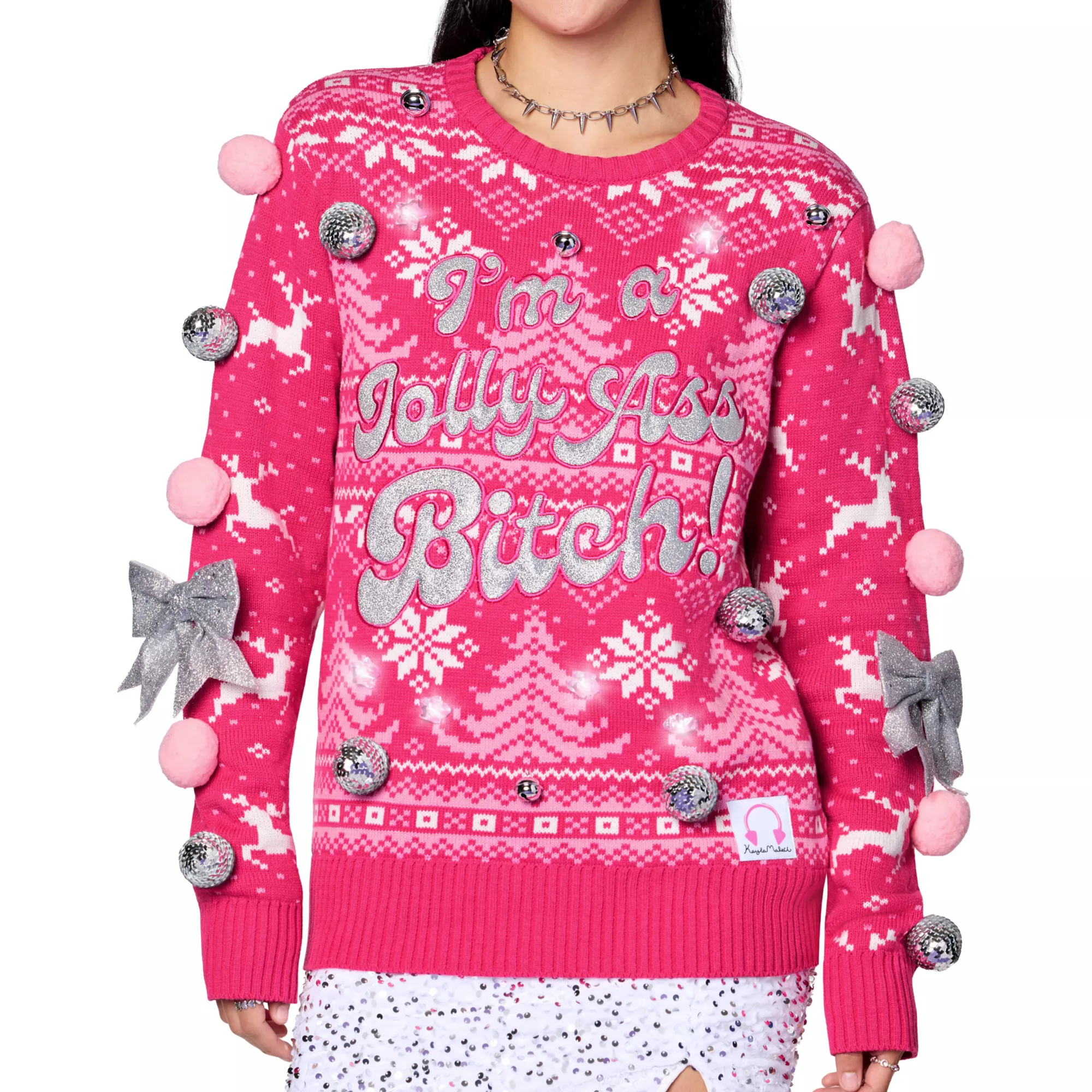 Light-Up I’m a Jolly Ass Bitch Christmas Sweater - Kayla Malecc at Spencer's